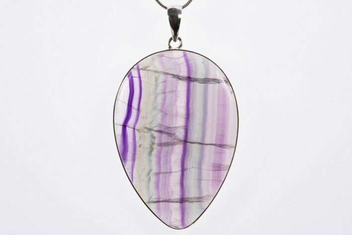 Banded Fluorite Pendant (Necklace) - Sterling Silver #303238